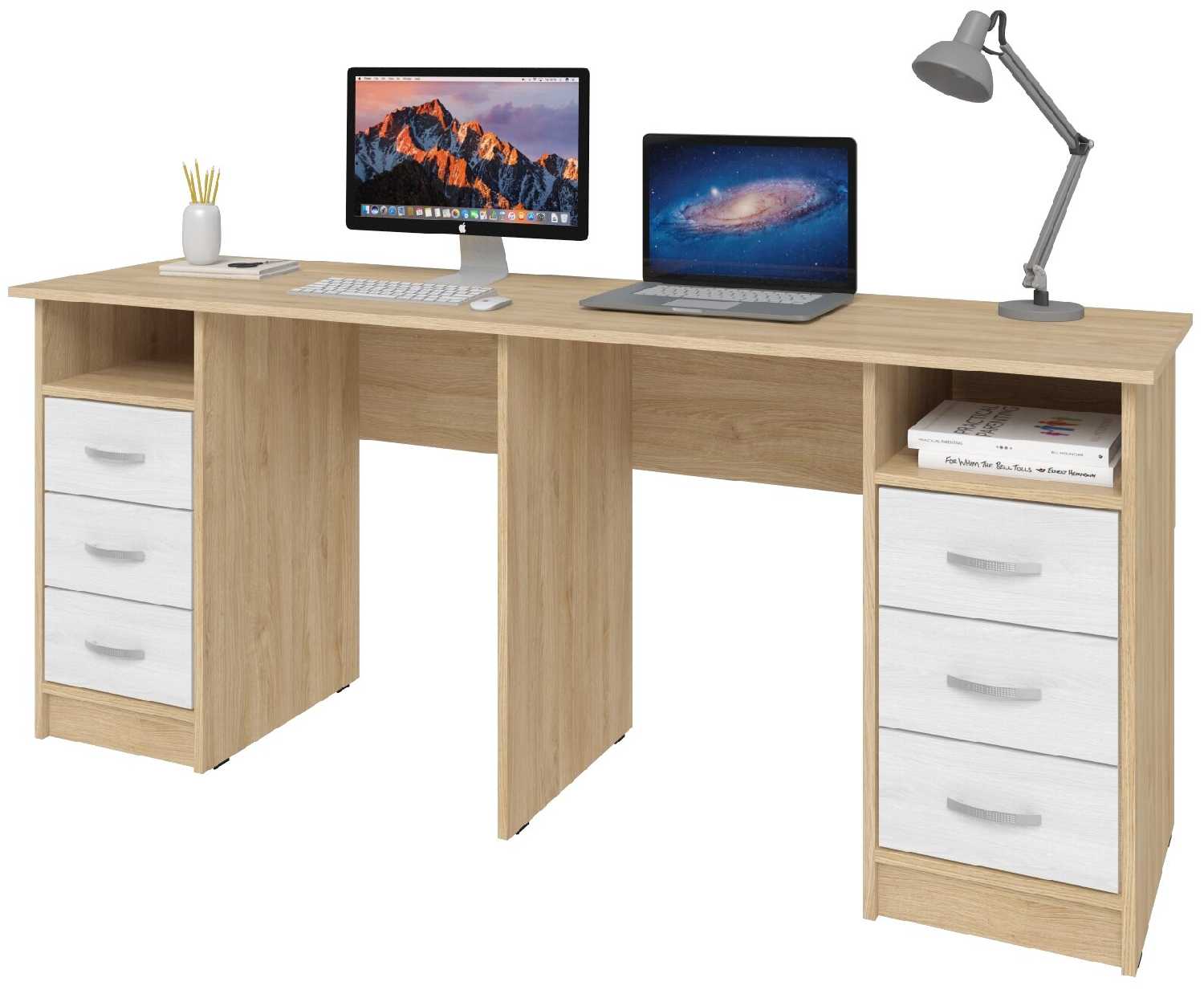 Стол письменный Хит-33, ШхГ: 200х50 см, цвет: Белый фотография 8