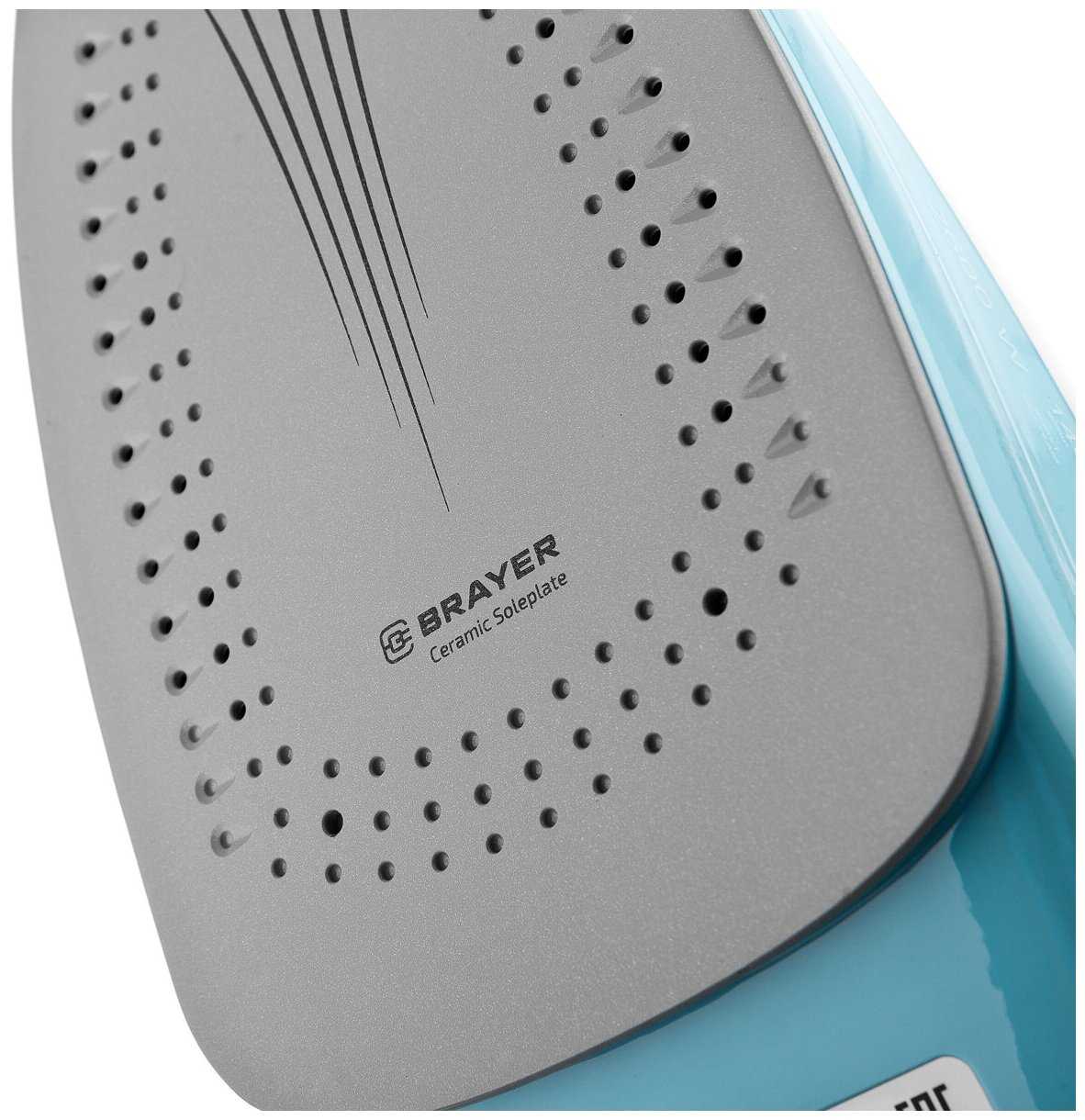 Паровой утюг BRAYER BR4000 2600 Вт, керамич. автооткл, пар 140 г/м LED, антикапля, cпрей. фотография 8