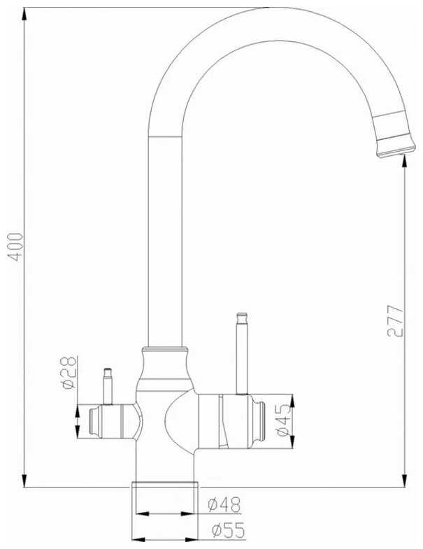 Смеситель для кухни под фильтр Zorg Steel Hammer SH 763 INOX BRONZE PVD фотография 1
