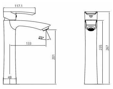 Смеситель для раковины (умывальника) KAISER Aurora 67033, рычажный фотография 6