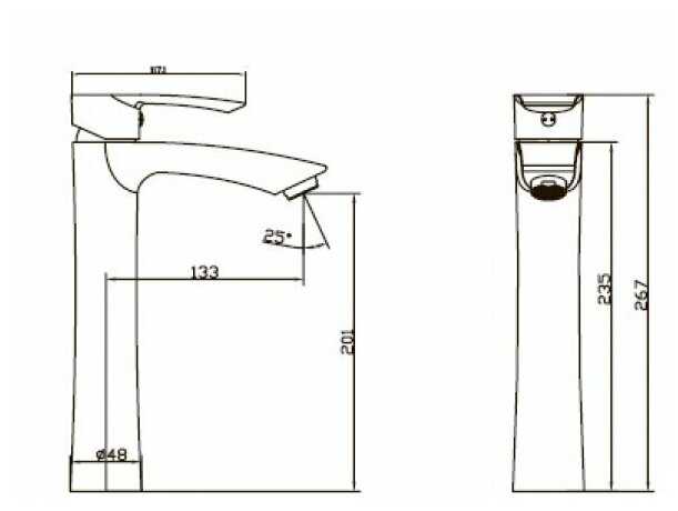Смеситель для раковины (умывальника) KAISER Aurora 67033, рычажный фотография 7