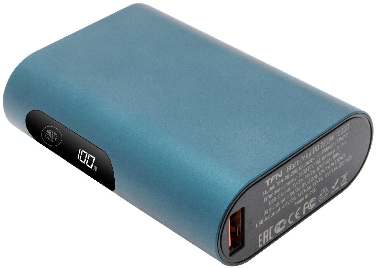 Внешний аккумулятор TFN Blaze mini PD, 10000мА•ч, Power Delivery 20Вт+Quick Charge 3.0 22.5Вт фотография 2