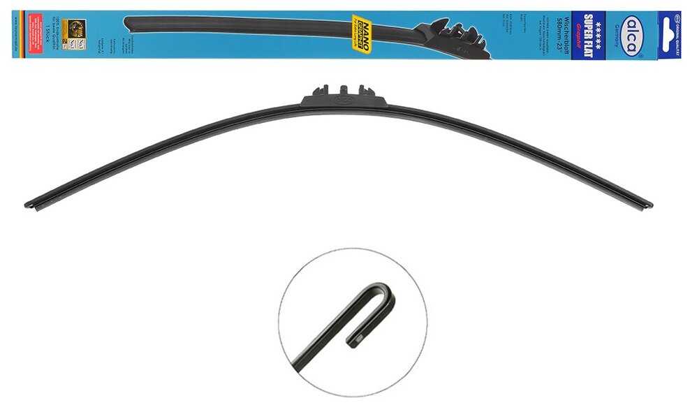 Щетка стеклоочистителя бескаркасная ALCA Super Flat Graphit 23
