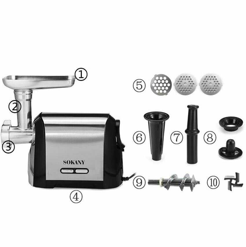 Мясорубка Sokany Профессиональная электрическая мясорубка (SK-088) фотография 14