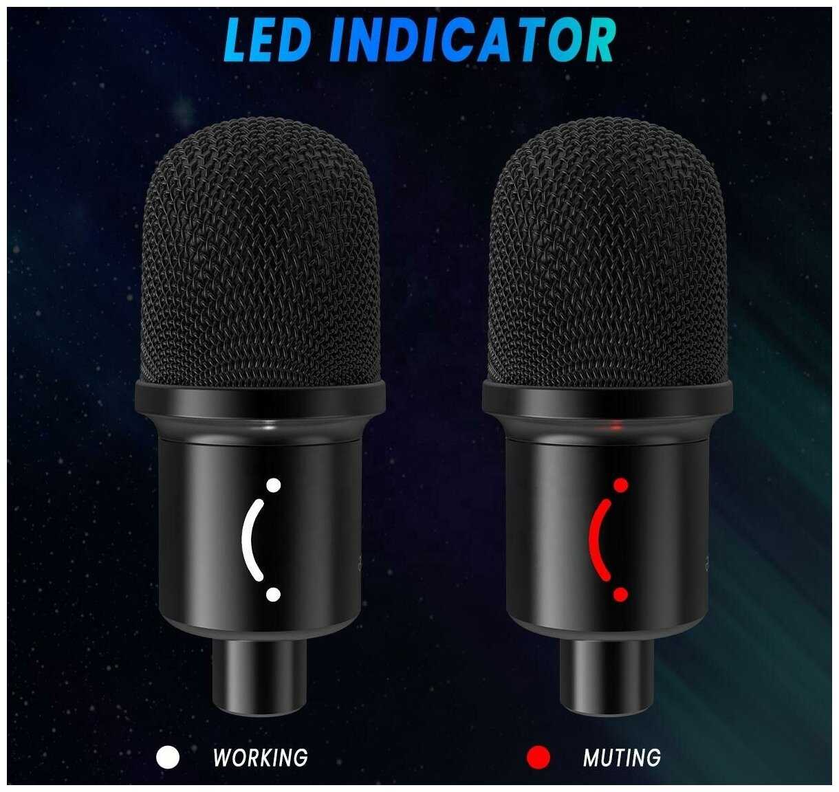 Динамический USB микрофон Fifine K651 с RGB подсветкой (в комплекте с шок-маунтом и микрофонной стойкой) черный фотография 4