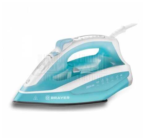 Паровой утюг BRAYER BR4000 2600 Вт, керамич. автооткл, пар 140 г/м LED, антикапля, cпрей. фотография 14