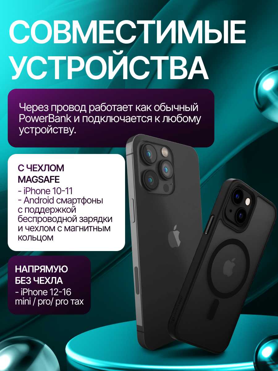Магнитный пауэрбанк MagSafe Power Bank 5000 mAh фотография 4