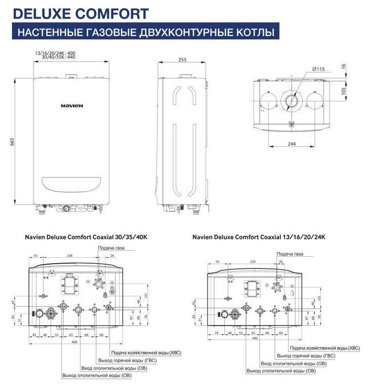 Газовый котел Navien DELUXE COMFORT 13K, двухконтурный фотография 5