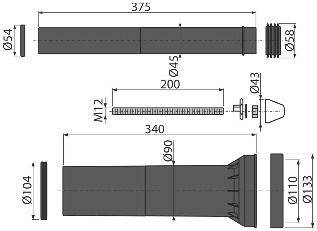 Соединительный комплект Alcadrain (M-9000) фотография 1