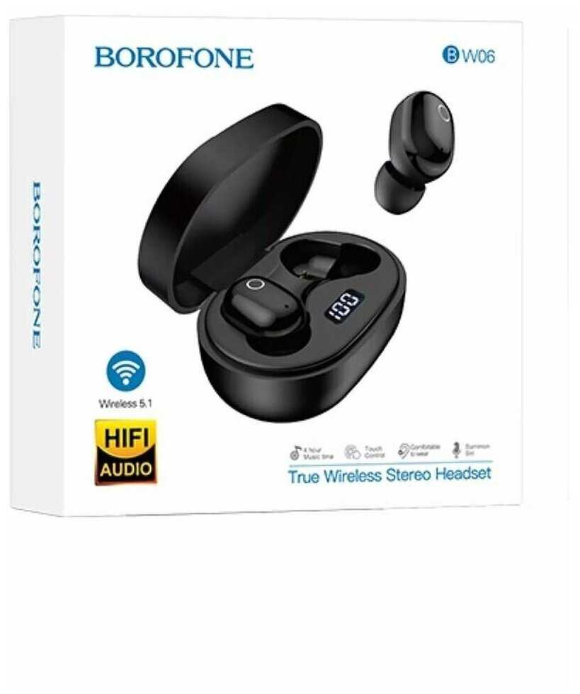 Беспроводные Bluetooth наушники BOROFONE BW06 Manner BT 5.1 фотография 13