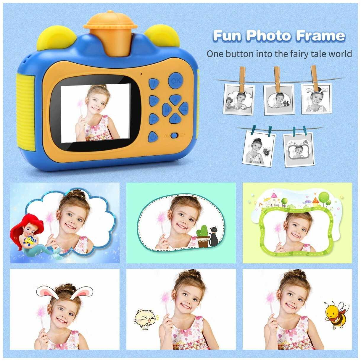 Детский фотоаппарат Leilam с печатью фотографий мгновенно+CD КАРТА В ПОДАРОК фотография 6
