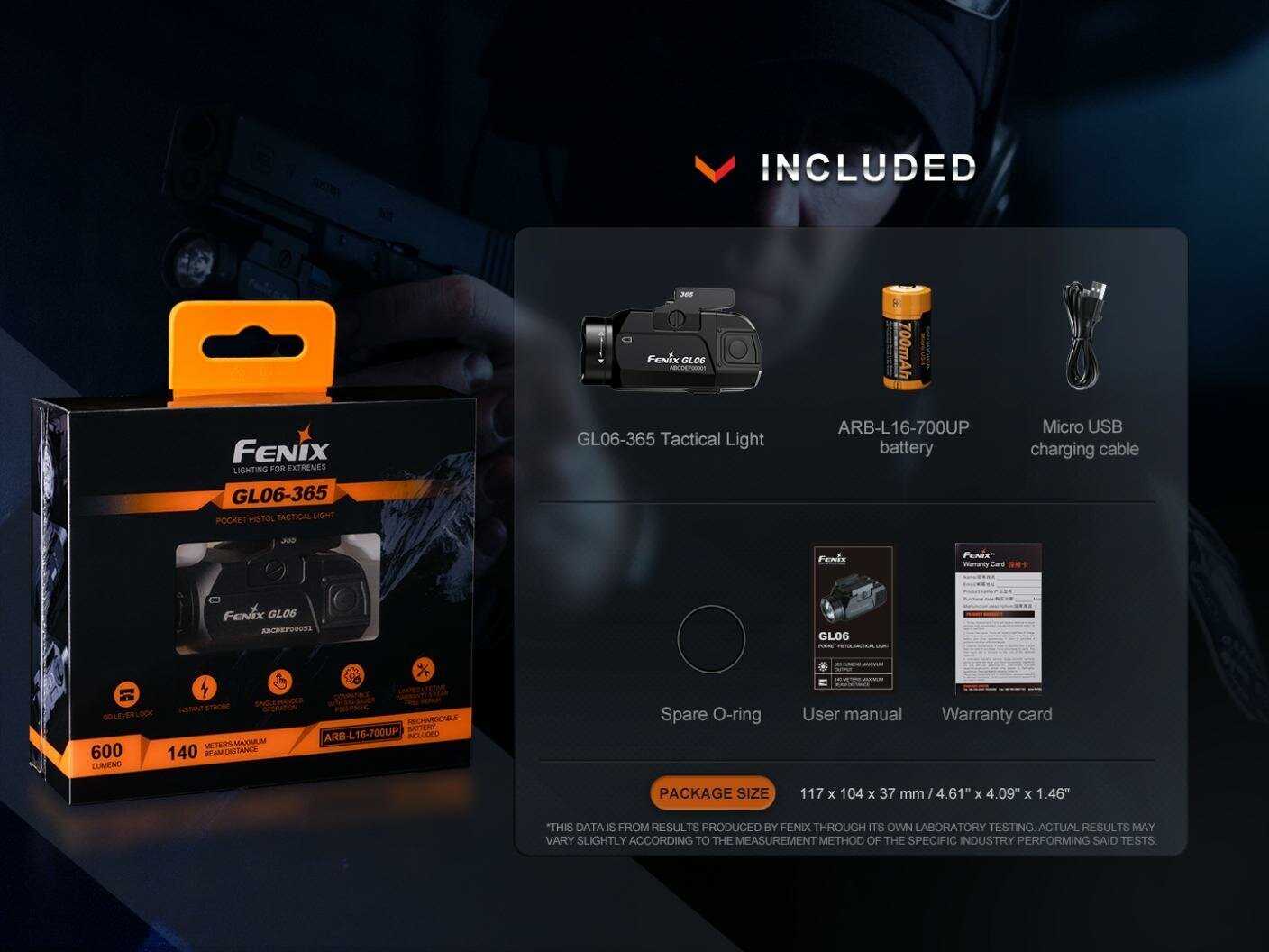 Пистолетный фонарь Fenix GL06-365 (Sig-Sauer P365) фотография 10