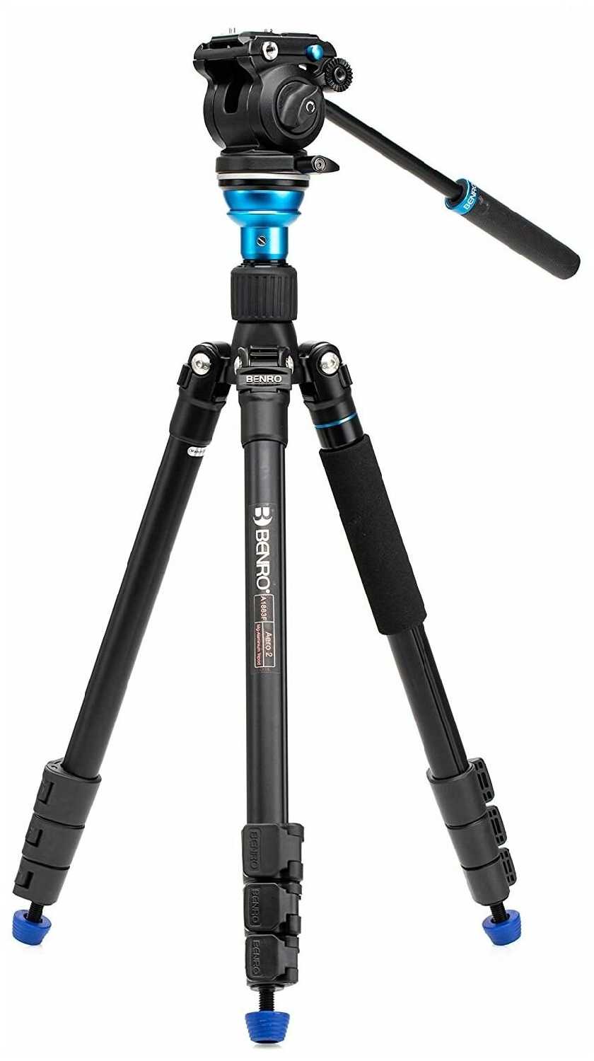 Benro A1883FS2PRO штатив Aero с видеоголовой/ трансформер в монопод/алюминиевый с клипсами