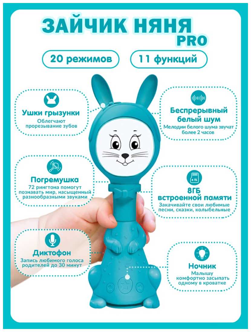 Интерактивная развивающая игрушка BertToys Зайчик Няня PRO фотография 12
