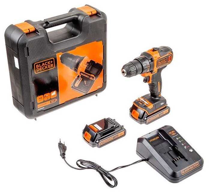 Аккумуляторная дрель-шуруповерт BLACK+DECKER BDCDD186K1B фотография 5