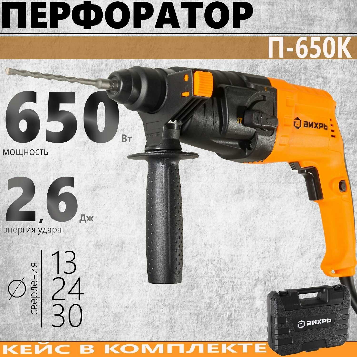 Перфоратор ВИХРЬ П-650К фотография 16