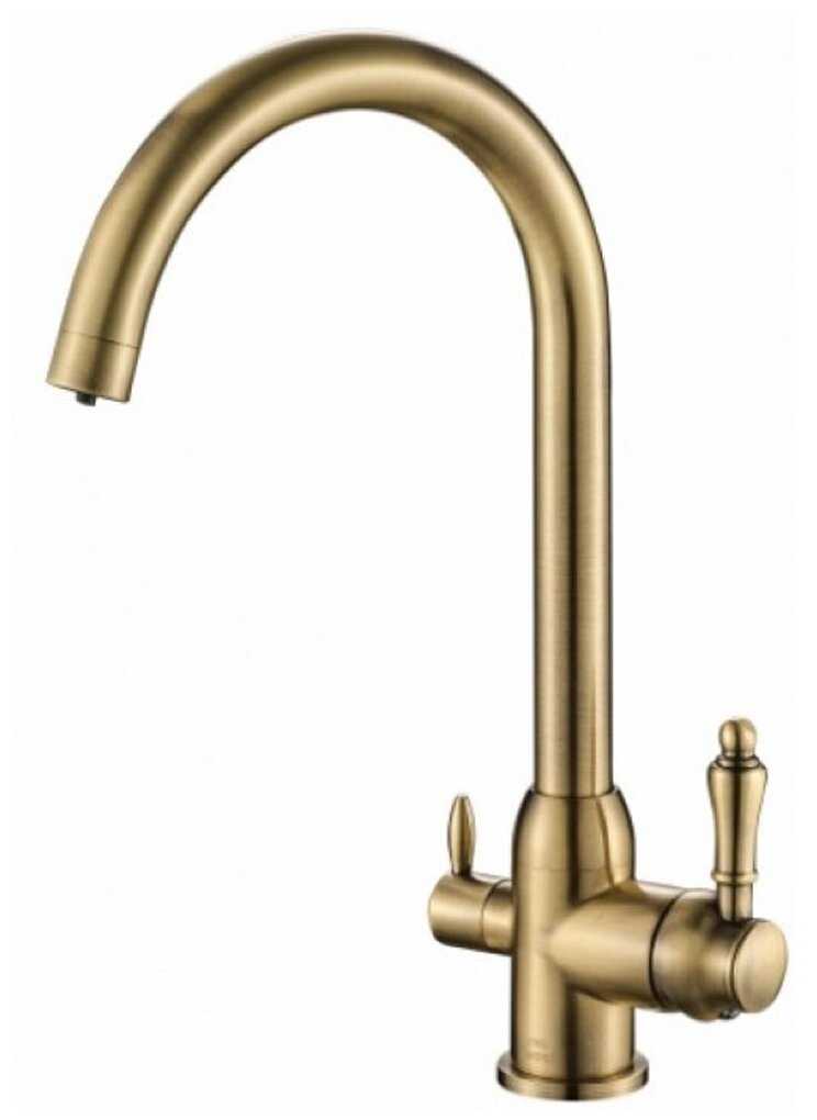 Смеситель для кухни (мойки) STEEL HAMMER SH 723 BRONZE, рычажный фотография 3