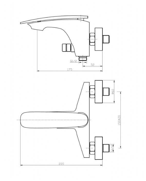 Смеситель для ванны WELTWASSER Essen 603 WT, рычажный фотография 1