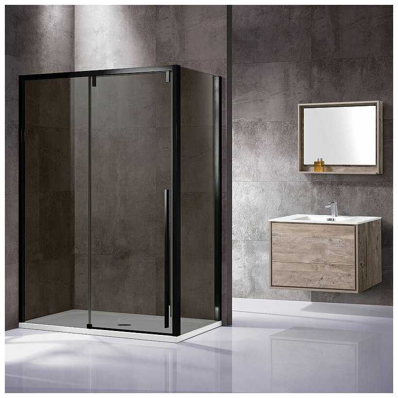 Душевой уголок Vincea Lugano VSR-1L9012CGB-1 120х90х195 профиль чёрный, стекло тонированное фотография 1
