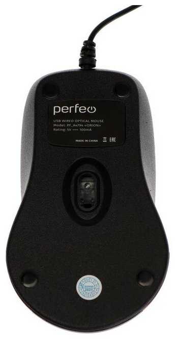 Мышь Perfeo Orion, проводная, оптическая, 1000 dpi, USB, черно-красная фотография 5