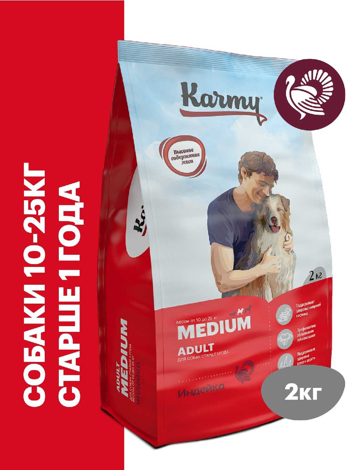 Корм для собак Karmy Medium Adult (индейка) фотография 12