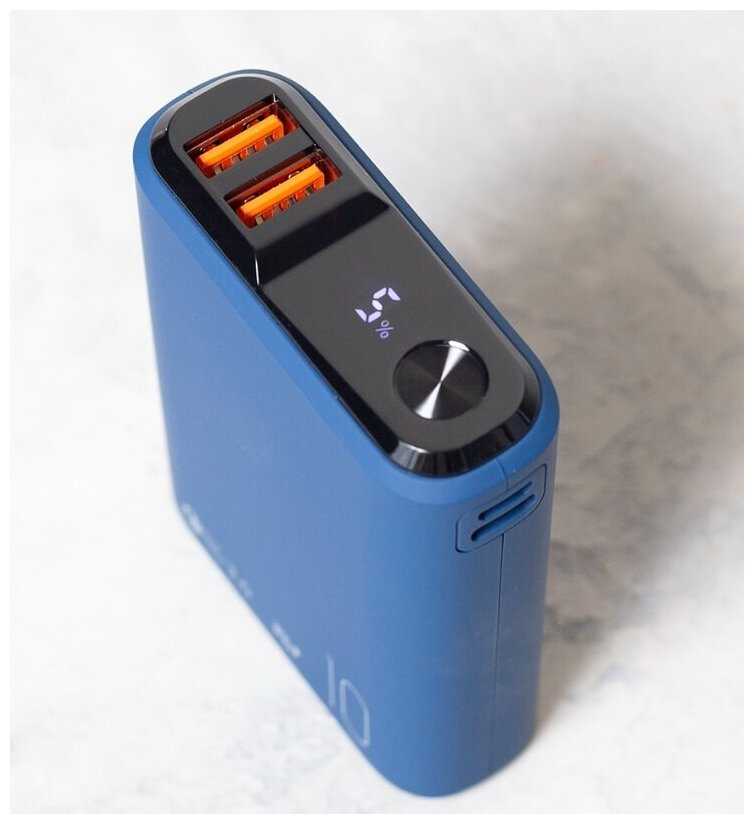 Внешний аккумулятор Olmio QS-10 20W 10000 mAh темно-синий фотография 5