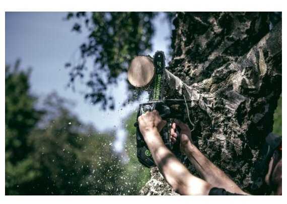 Пила аккумуляторная Greenworks GD40TCS шаг цепи 3/8