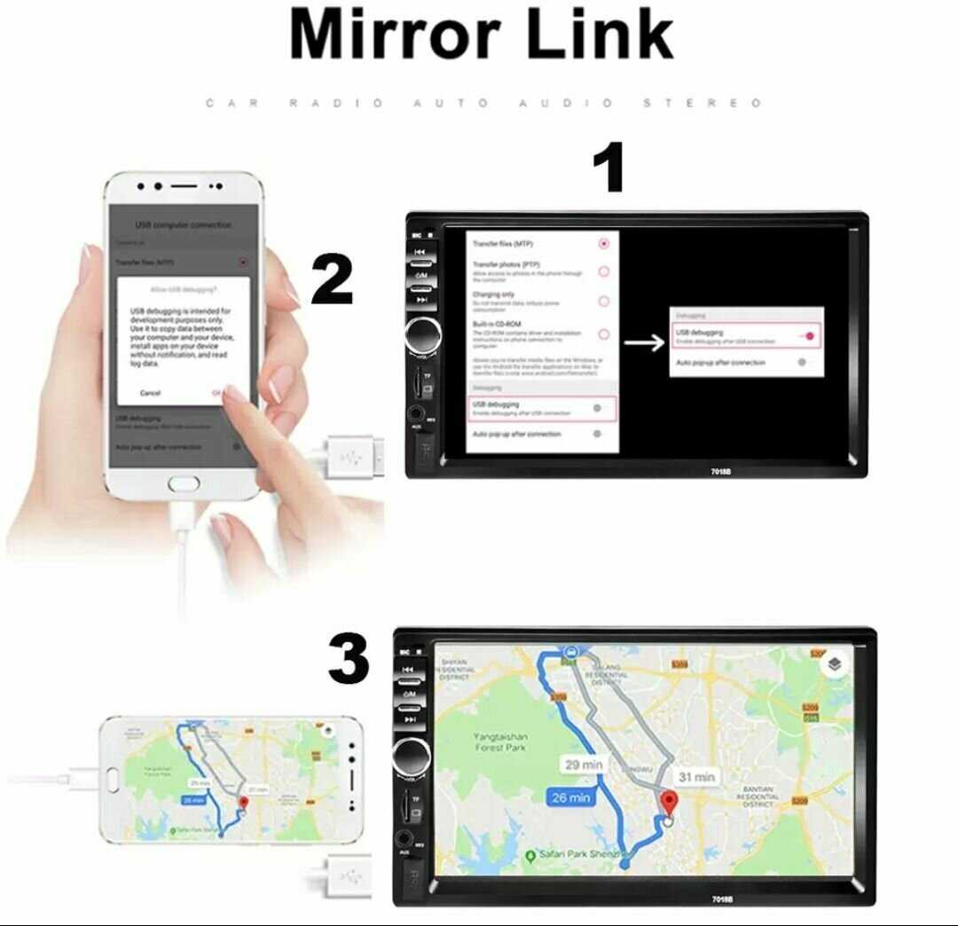 Bluetooth 2din магнитола Datsun Магнитола (7018b) фотография 10