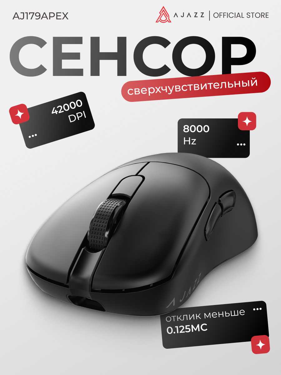 Игровая беспроводная мышь AJAZZ AJ179P [PAW3395, 2 типа подключения] фотография 1
