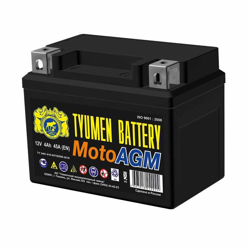 Аккумулятор TYUMEN BATTERY MOTO 6СТ-4 AGM фотография 1