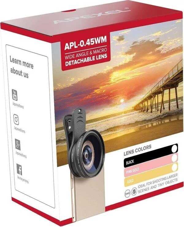 Комплект объективов Apexel Комплект объективов 2-in-1 (APL-0.45WM) фотография 6