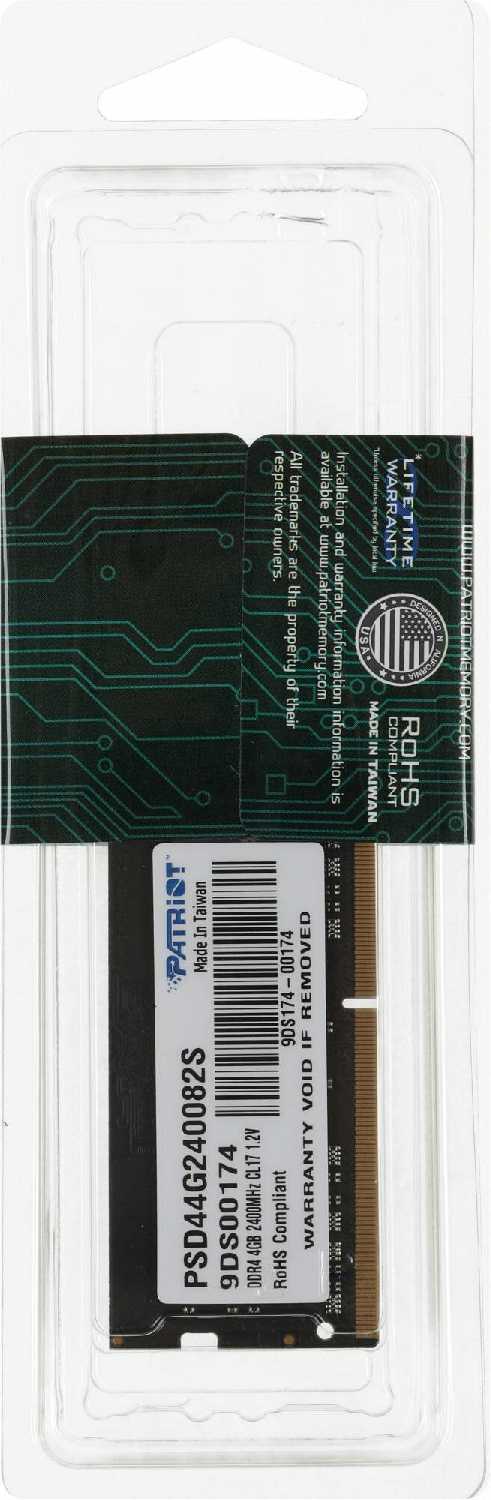 Оперативная память Patriot Memory SL 4 ГБ DDR4 SODIMM CL17 (PSD44G240082S) фотография 7