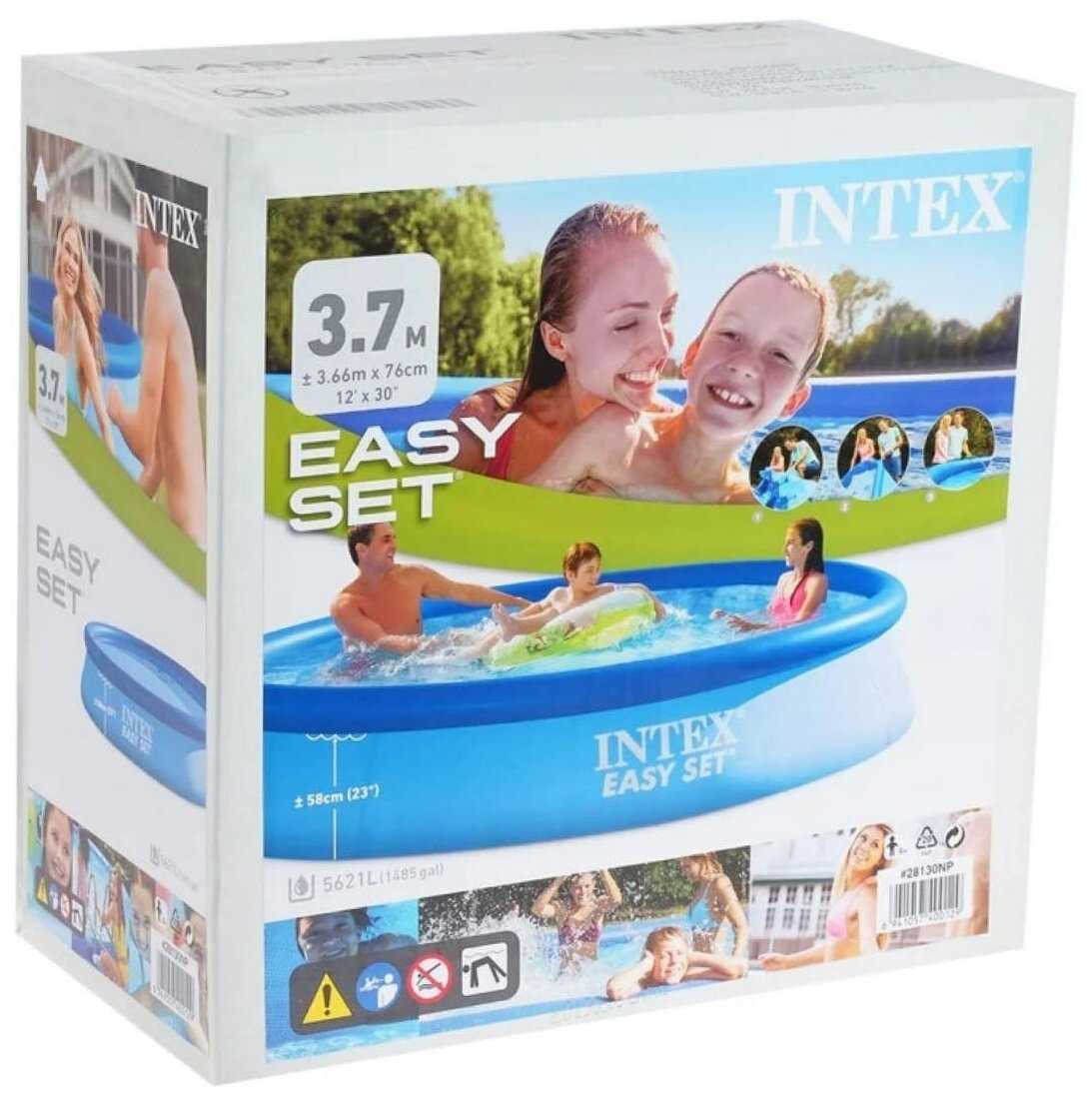 Бассейн надувной для взрослых и детей, Intex Easy Set, 366 х 76см, 5621 л. фотография 6