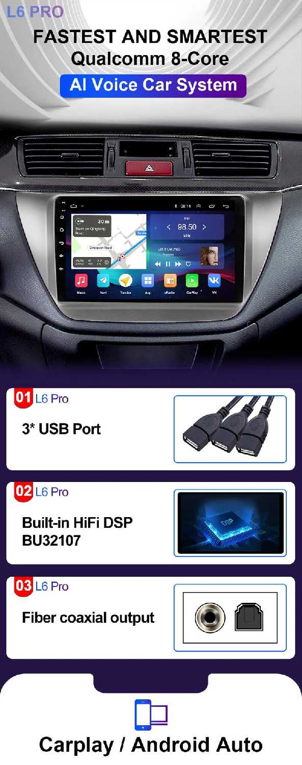 Автомобильный радиоприемник LEHX Pro 8-ядерный QLED DSP (LEHX) фотография 22