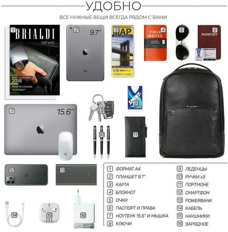 Мужской рюкзак BRIALDI Daily (relief) фотография 12