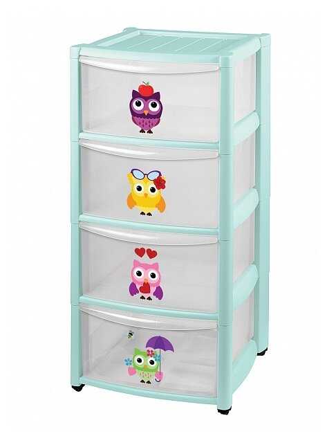 Бельевой комод Пластишка с аппликацией 4 секции фотография 5