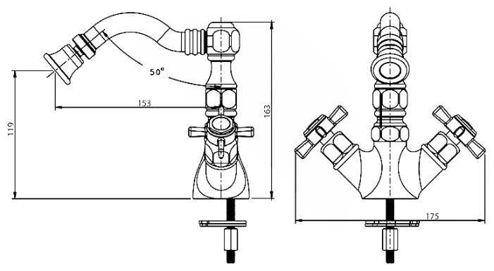 Смеситель для биде Elghansa Praktic Color 49A2660, вентильный фотография 1