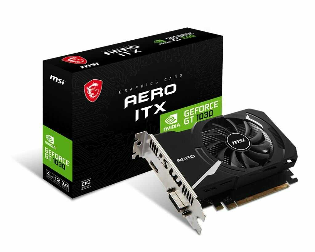 Видеокарта Gigabyte GT1030 AERO ITX 4GB DDR4