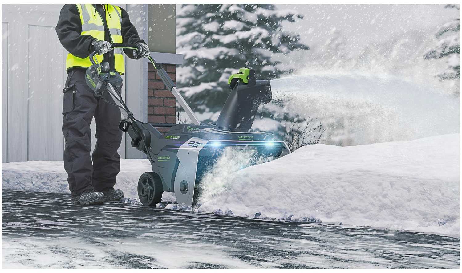 Снегоуборщик аккумуляторный Greenworks GD82ST с аккумулятором 5 А.ч, 82 В, 5мА·ч фотография 6