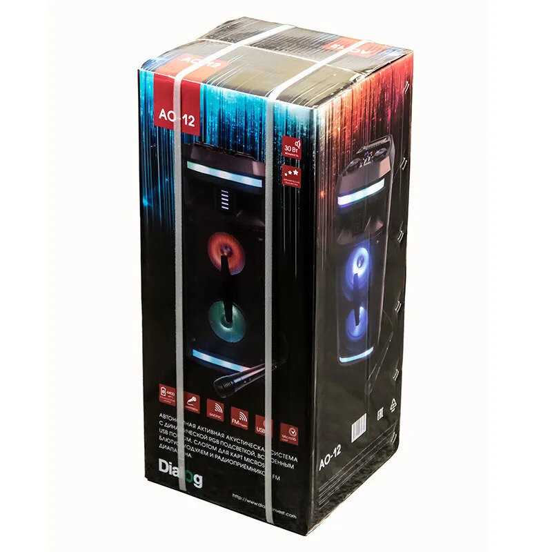 Акустическая колонка Dialog Oscar AO-12 1.0 30W RMS, Karaoke, Bluetooth, FM+USB+SD, LED подсветка фотография 7