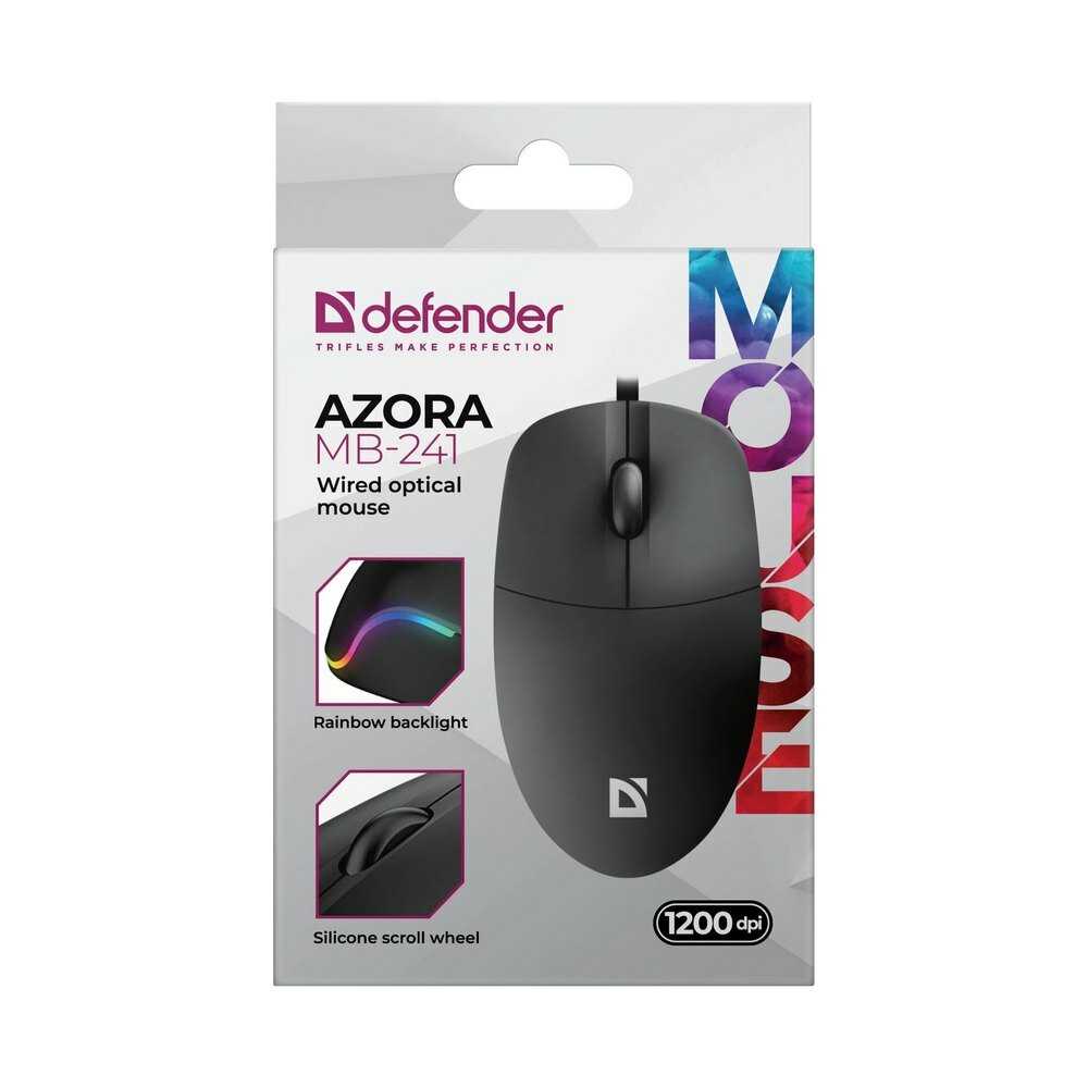 Мышь Defender Azora MB-241 (USB, 2 кнопки, оптическая, 1200dpi) (52241) фотография 4