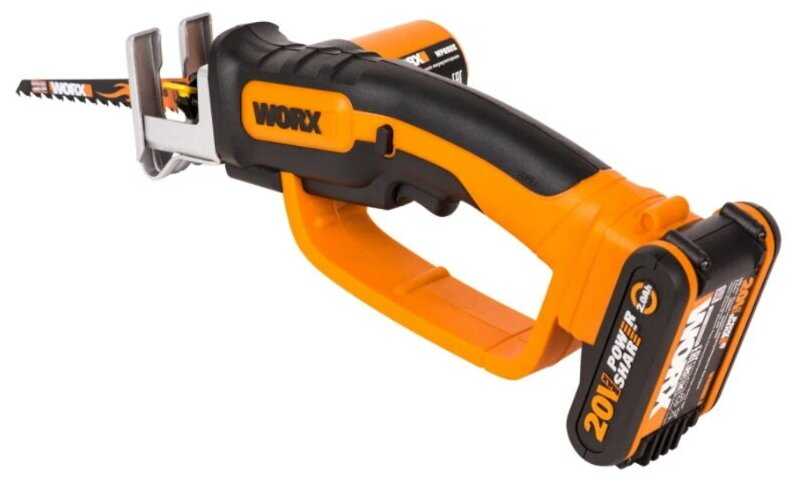 Пила сабельная аккумуляторная Worx WP892E 20 В, АКБ и ЗУ в комплекте фотография 2