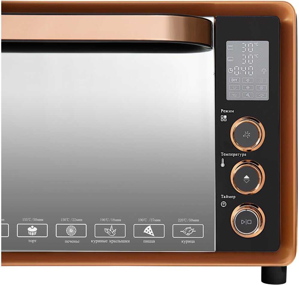 Мини-печь HIBERG PR 400 GOLD MOON, 1600 Вт, 40 л, конвекция, гриль фотография 24