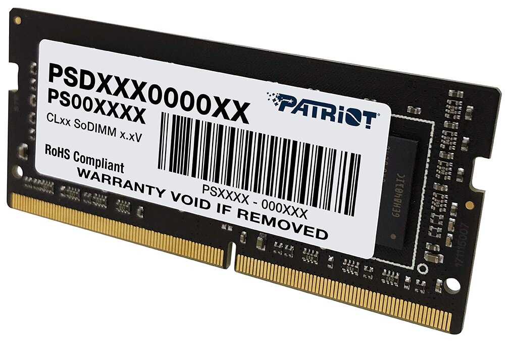 Оперативная память Patriot Memory SL 16 ГБ DDR4 2400 МГц SODIMM CL17 PSD416G240081S фотография 3
