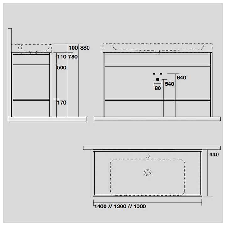 Kerasan Раковина Kerasan Cento 355001*1, размером 1000х450х125 мм, подвесная фотография 4