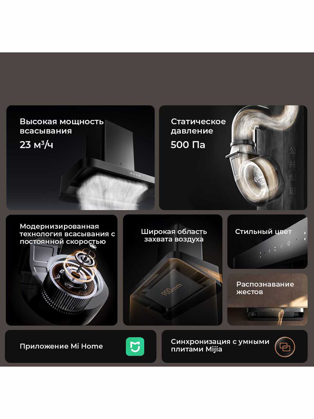Умная вытяжка Xiaomi Mijia Smart European Range Hood S2 (CXW-260-MJ01C) фотография 3