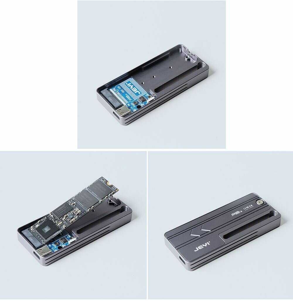 SSD-корпус внешний бокс JEYI M.2 NVMe с крепежным винтом для фото камеры, USB 3.1 Gen2, 10 Гбит/с фотография 7