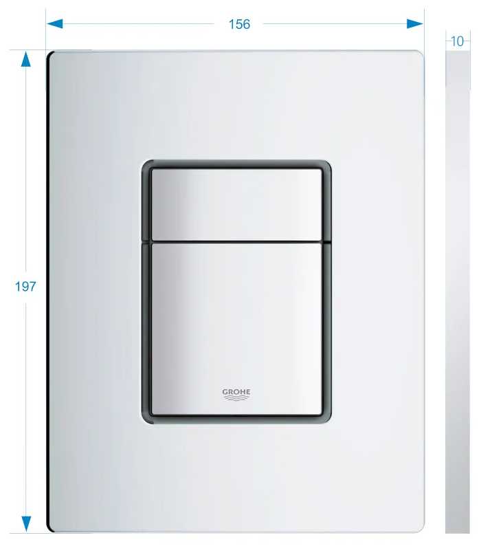 Кнопка смыва Grohe пневматическая для инсталляции Rapid SL, хром (6669200w) фотография 10