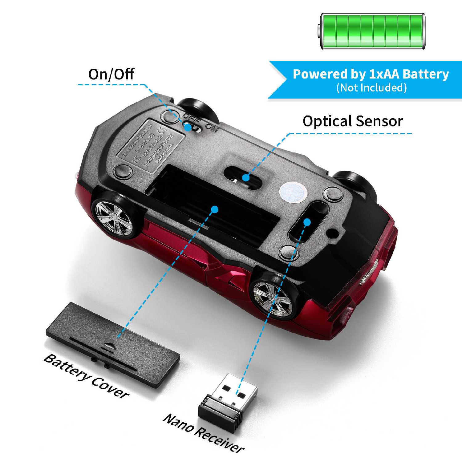 Беспроводная мышь Lamborghini sports car фотография 9