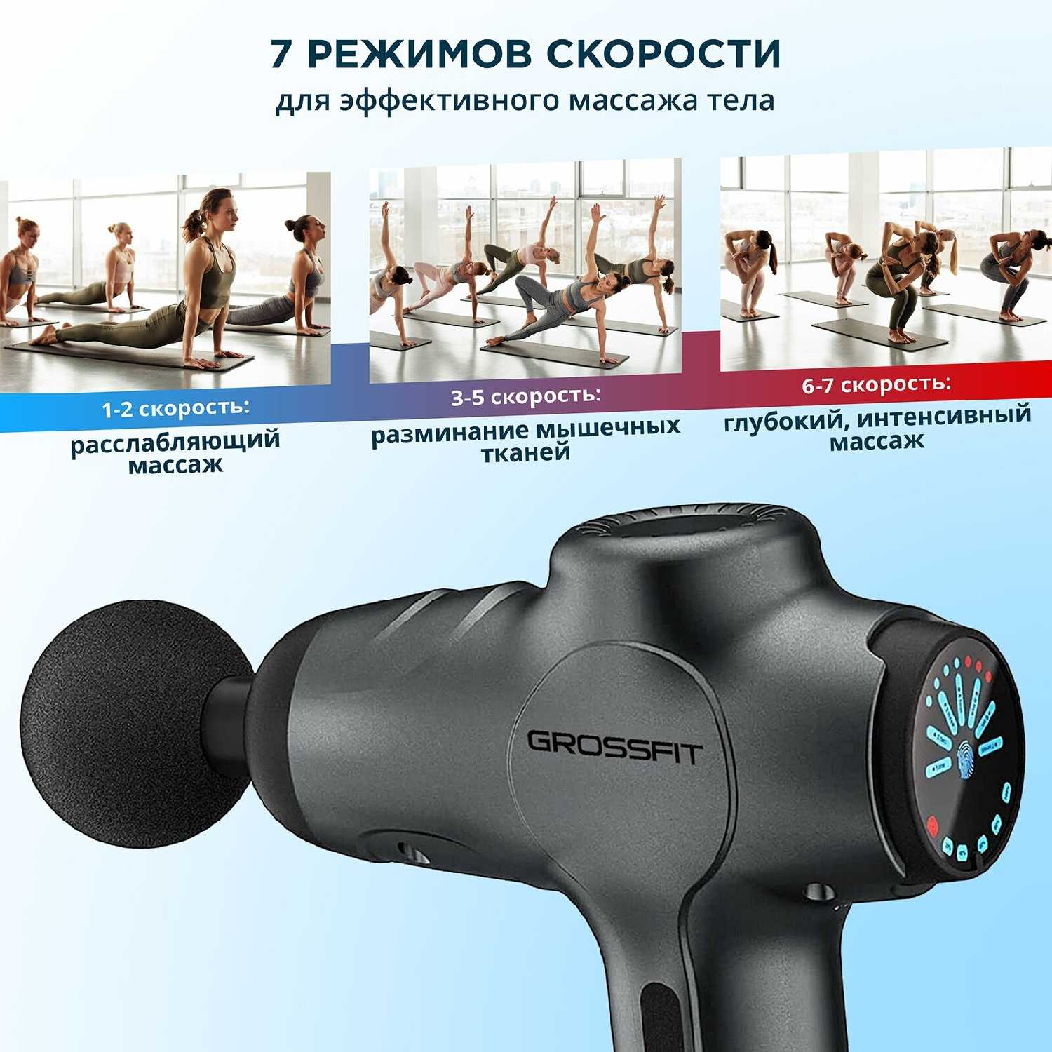 Перкуссионный массажер GrossFit Recovery R-3 фотография 3
